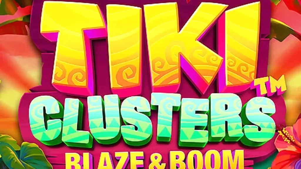Tampilan visual game slot Tiki Clusters Blaze & Boom dengan tema tropis